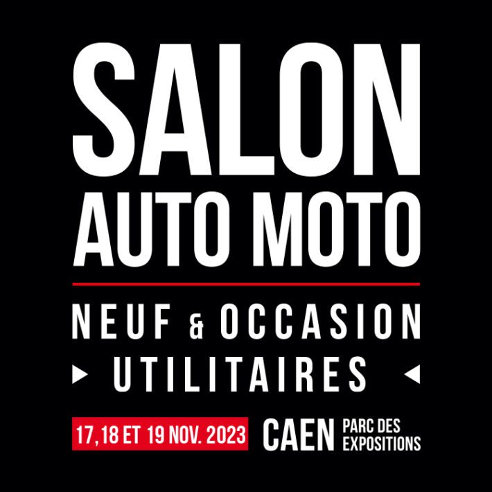 Aftermovie du Salon Auto Moto de Caen 2023 Logo du Salon Auto Moto 2023 à Caen, mettant en avant voitures neuves et d'occasion.
